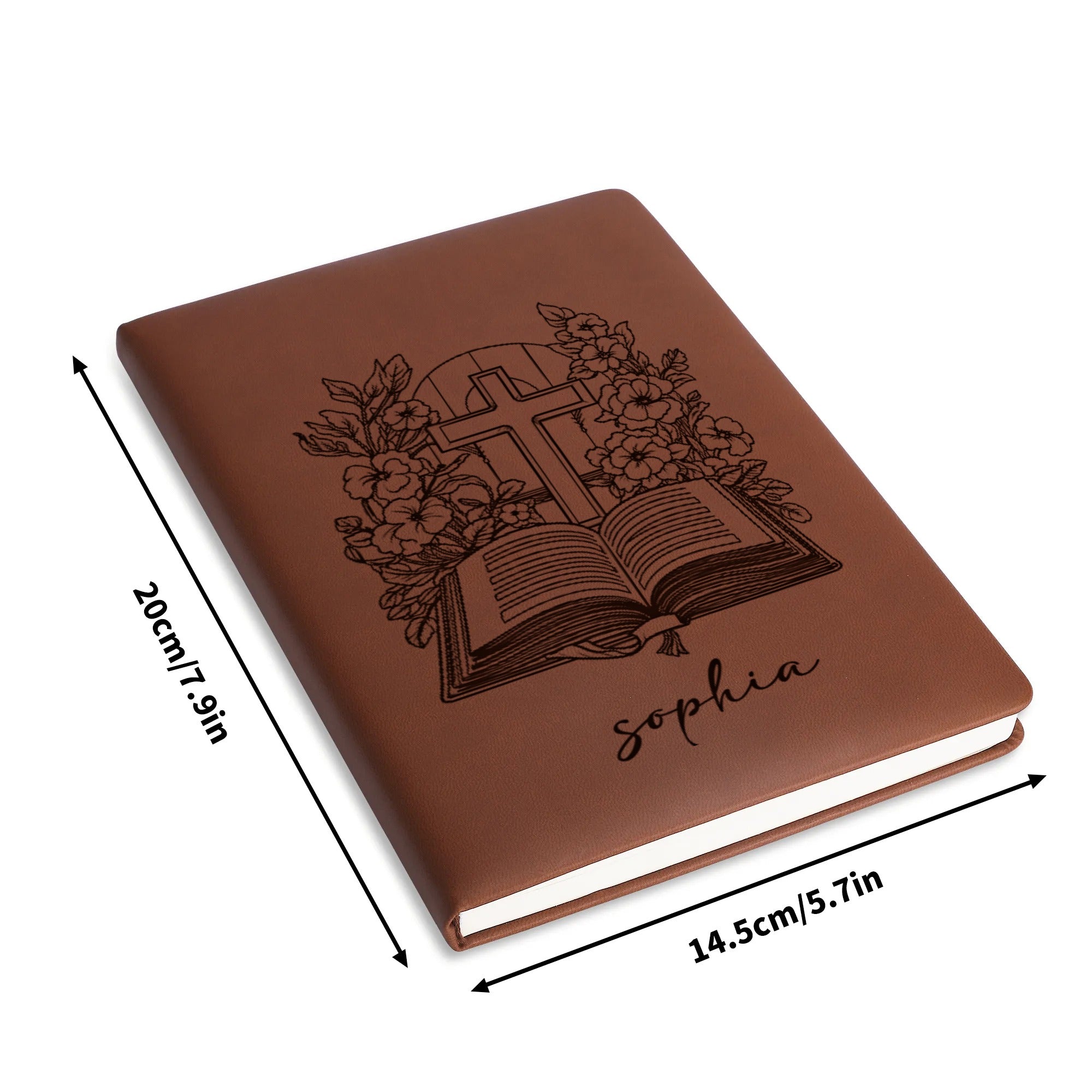 Personalized Christian Journal with Cross and Bible Design, Custom Faith Notebook for Prayer, Religious Gift for Women and Men, Spiritual Diary. NBLAF66